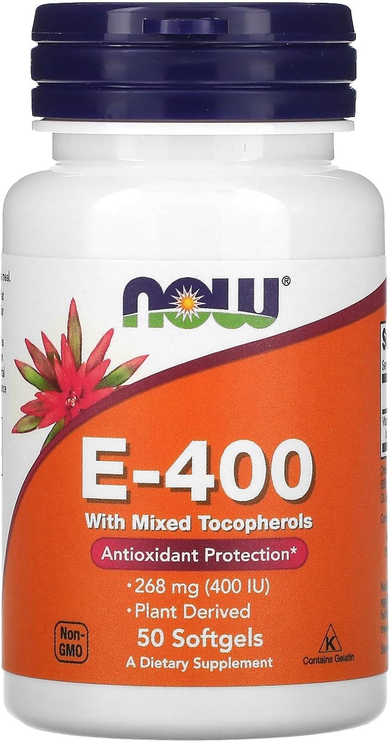 Now Foods E-400, 268 mg (400 UI), 50 cápsulas blandas
