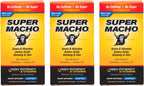 Super Macho Suplemento Alimenticio con Zinc de Alta Potencia y 7 Vitaminas B, Sin Conservantes, Azúcar ni Cafeína, 50 Cápsulas Blandas (Paquete de 3)