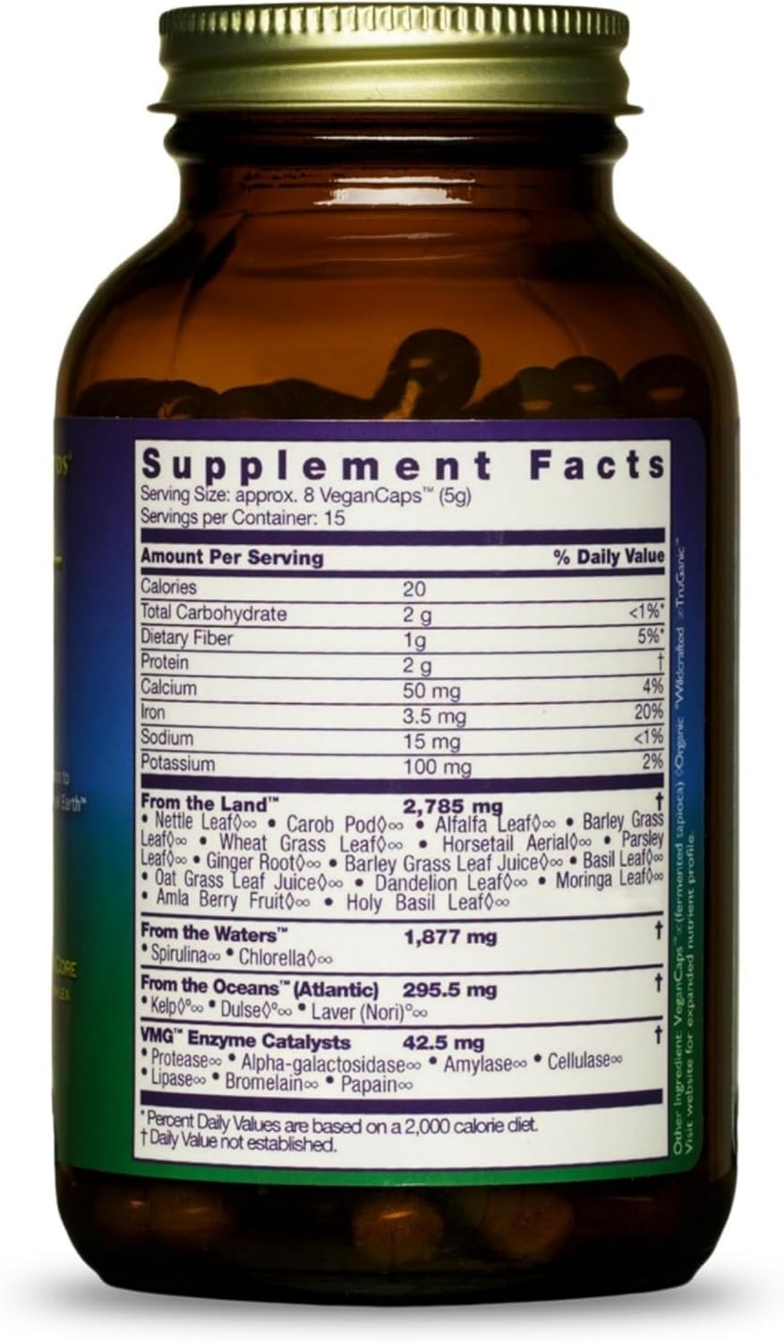 HEALTHFORCE SUPERFOODS Vitamineral Green - Suplemento Mineral en Polvo Verde con Superalimentos - 120 Cápsulas