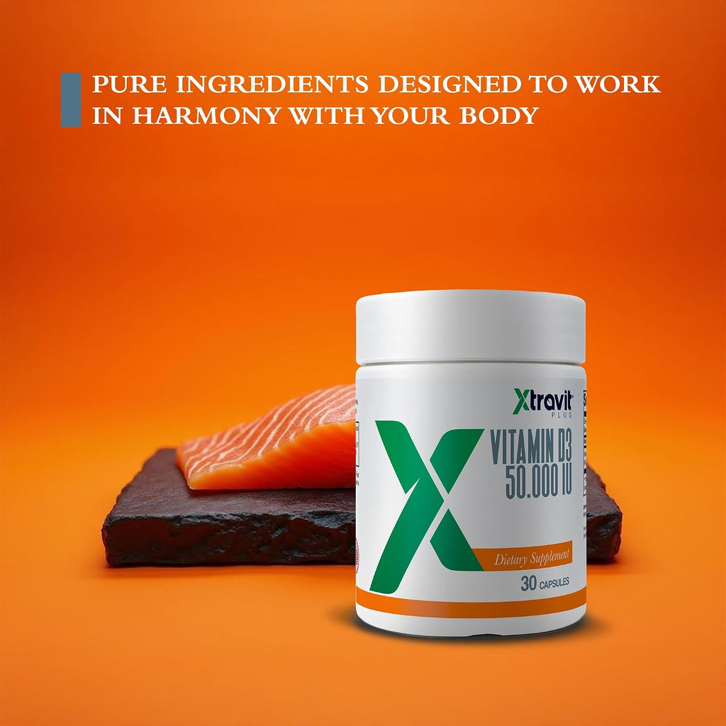 Xtravit Vitamina D3 50000 UI - 30 Cápsulas - Alta Dosis Semanal