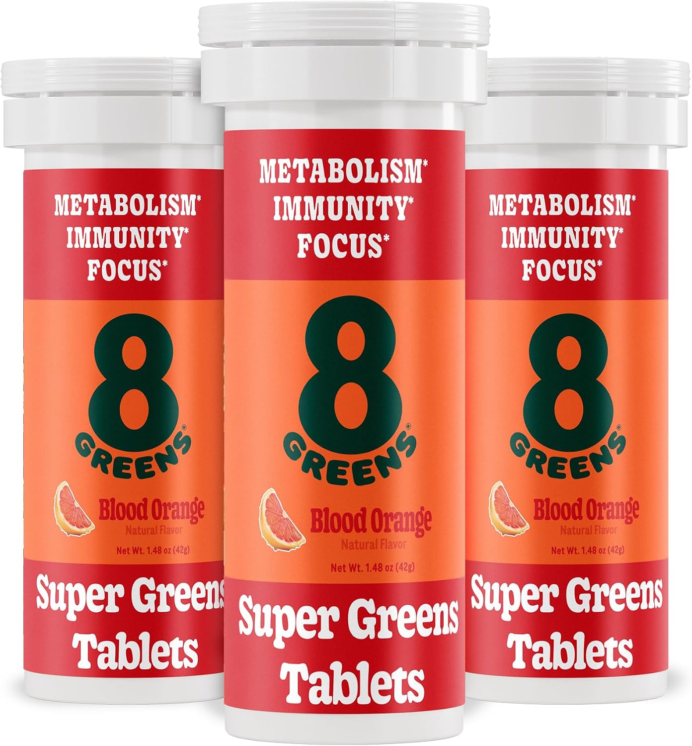 8Greens Supergreens Comprimidos Efervescentes, Naranja Sangre, 30 Dosis