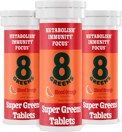 8Greens Supergreens Comprimidos Efervescentes, Naranja Sangre, 30 Dosis – Image 1