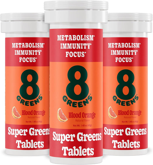 8Greens Supergreens Comprimidos Efervescentes, Naranja Sangre, 30 Dosis