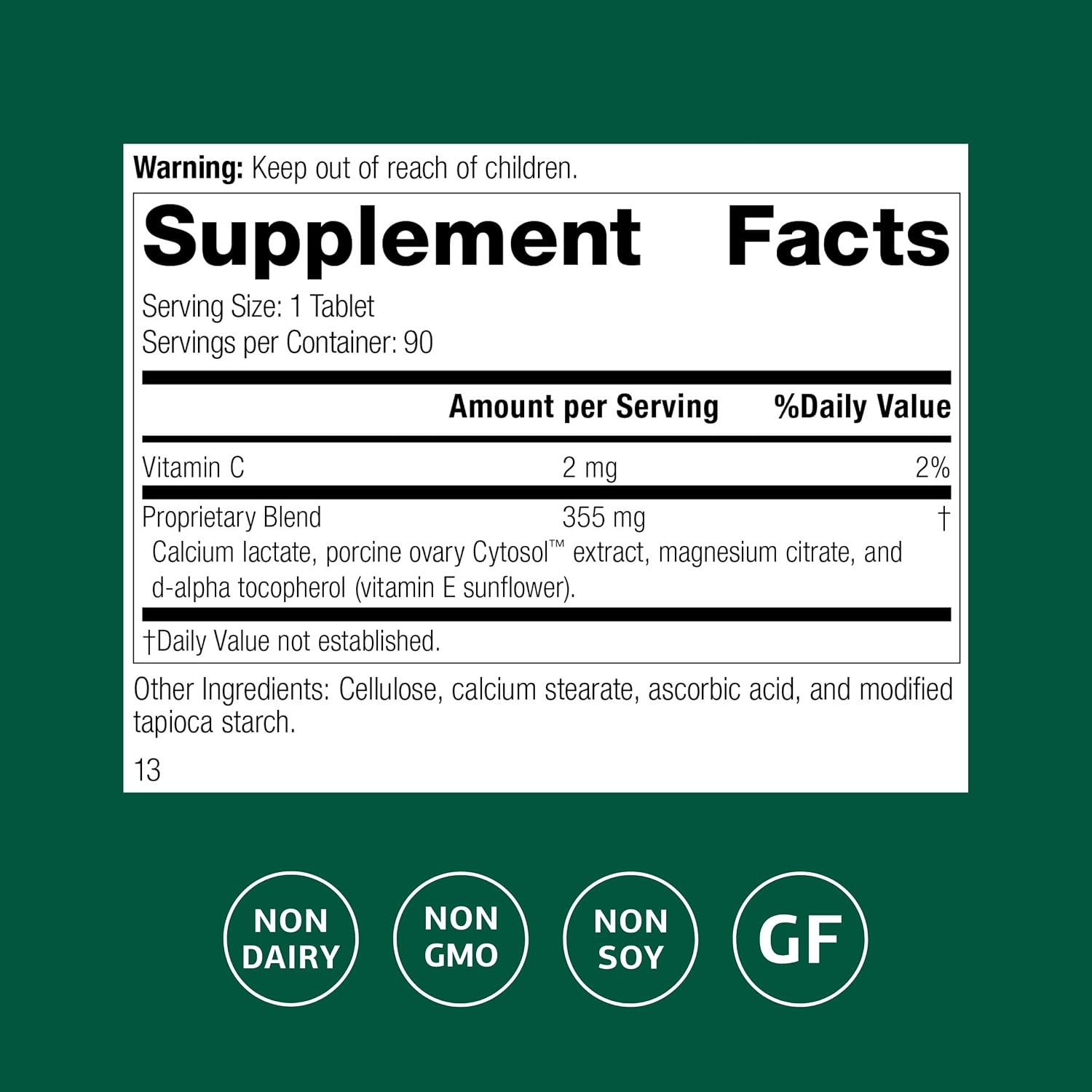 Standard Process Ovex P - 90 Tablets - Whole Food-Based Female Health Supplement