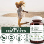 Natural Nutra Active Methyl Folate con Quatrefolic – 270 Comprimidos Veganos (3×90)