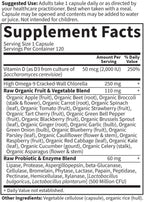 Garden Of Life Vitamin Code - Vitamin D3 2000 IU Raw con Chlorella y Probiotics - 120 Cápsulas Vegetarianas