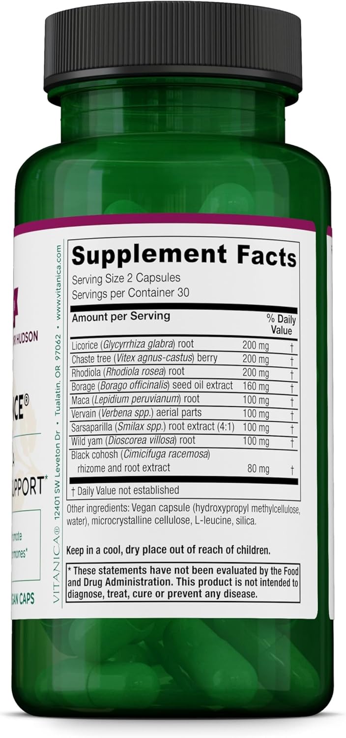 Vitanica FemRebalance – Female Hormone Balance Support, 60 Vegan Capsules