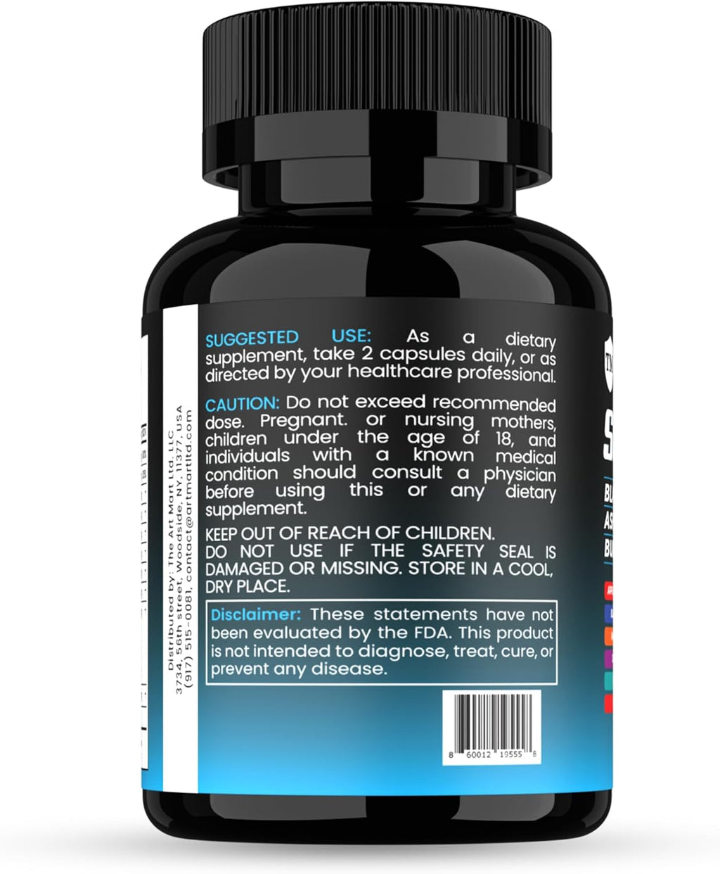 TM NATURALS - Sea Moss con Aceite de Nigella, Vitamina C, Ashwagandha y Cúrcuma, 60 Cápsulas Veganas + Pastillero Gratis