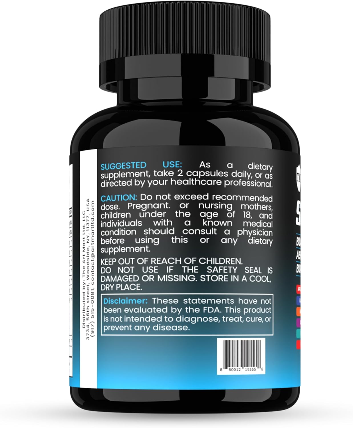 TM NATURALS - Sea Moss con Aceite de Nigella, Vitamina C, Ashwagandha y Cúrcuma, 60 Cápsulas Veganas + Pastillero Gratis