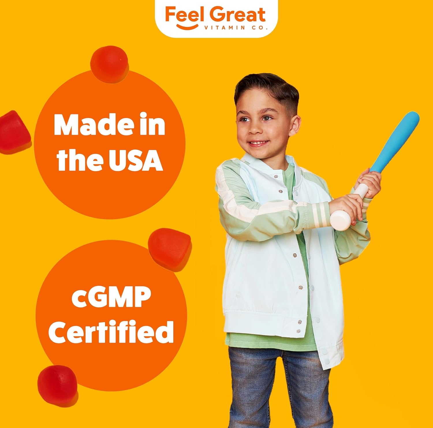 Feel Great Kids Vitamina D3 1000 UI – Gominolas de vitamina D para niños