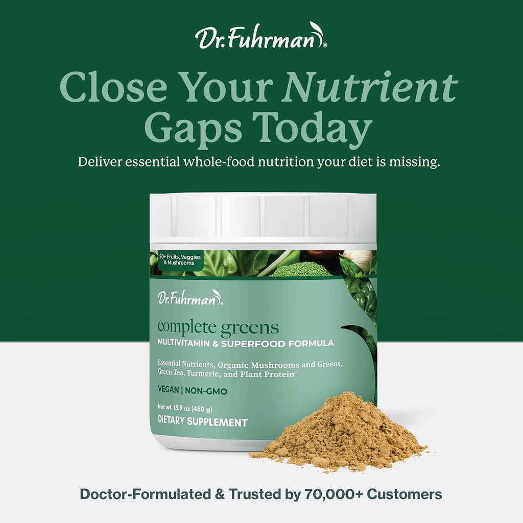 Dr. Fuhrman Complete Greens: Polvo de Verduras Ecológicas con Superalimentos, Vitaminas y Minerales