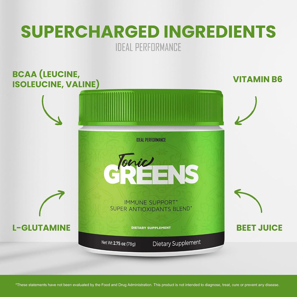 Tonic Greens - Suplemento en Polvo de Verde Natural con BCAA - Fórmula Avanzada - 2 Paquetes