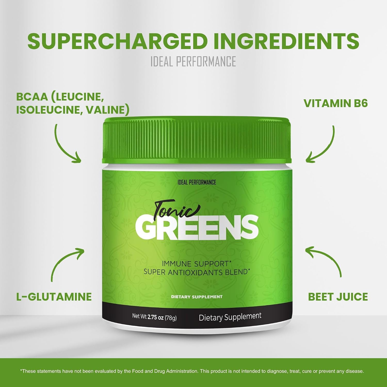 Tonic Greens Powder - Complemento Alimenticio en Polvo Fórmula Avanzada con BCAA (3 Paquetes)