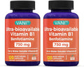 Mega Benfotiamine 750mg con Vitamina B-1, Benfotiamina Altamente Biodisponible, Derivado de B1 para Apoyo General*, Sin Gluten, 120 Cápsulas (2)