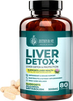 Zethyr St. Liver Detox+ con Cardo Mariano - Dosis Premium - Limpieza Hepática con NAC, ALA, Colina y Vitaminas B - 80 Cápsulas para Apoyo Antioxidante Diario