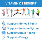 Greenfield Nutritions Vitamina D3 para Niños – 1000 UI – 90 Gominolas | Suplemento de Vitamina D masticable para niños, Apoya Huesos y Sistema Inmunológico | No-GMO, Sin Gelatina, Sin Gluten