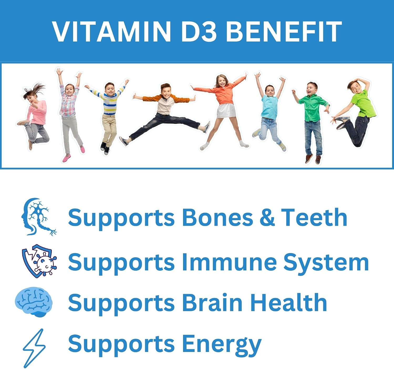 Greenfield Nutritions Vitamina D3 para Niños – 1000 UI – 90 Gominolas | Suplemento de Vitamina D masticable para niños, Apoya Huesos y Sistema Inmunológico | No-GMO, Sin Gelatina, Sin Gluten