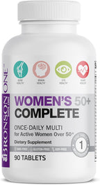 Bronson ONE Daily Women's 50+ Complete Multivitamin Multimineral, 90 Comprimidos