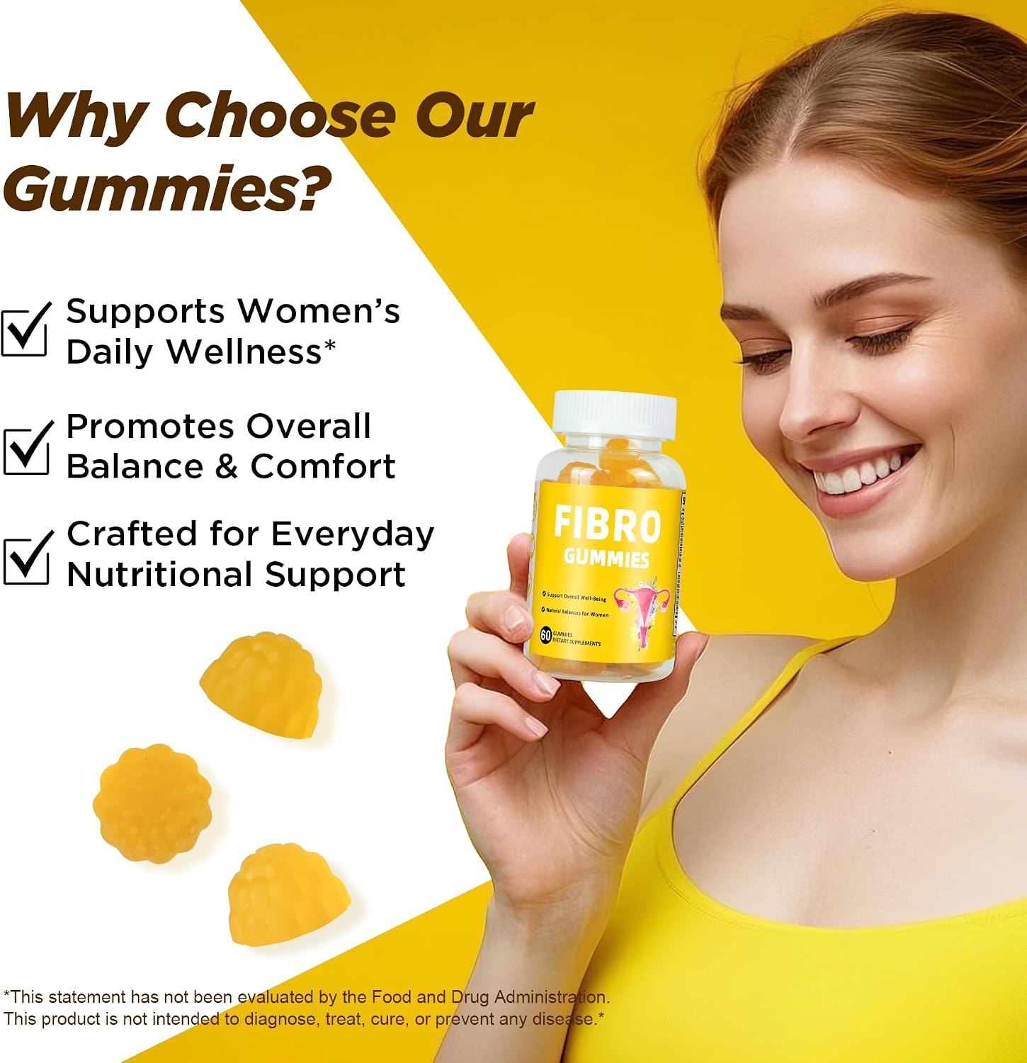 Aromlife Fibro Inositol Gummies - Gominolas de Inositol con Folato y Vitaminas B6 y B12, 60 Gominolas Sabor Naranja para Mujeres