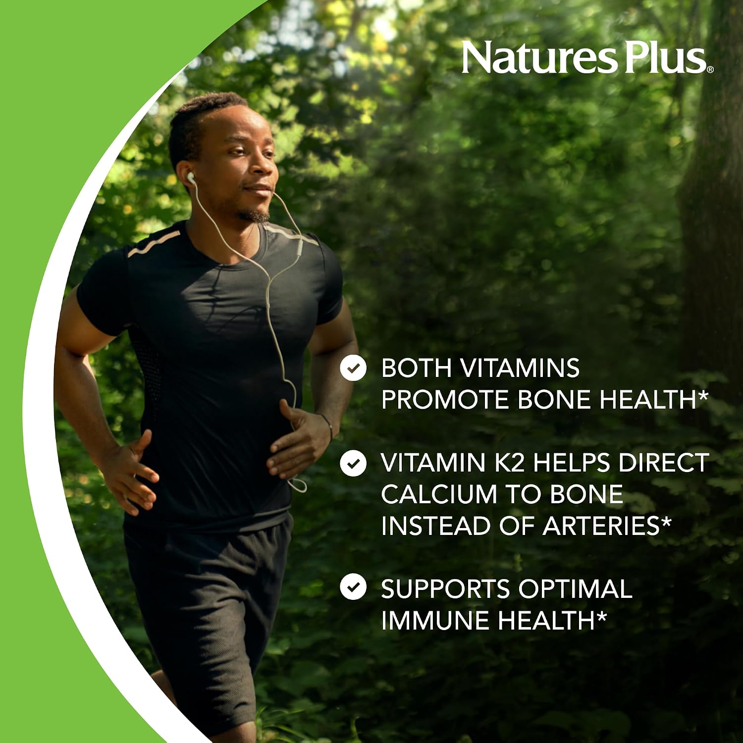 NaturesPlus Source of Life Garden Vitamina D3 y K2 - 60 Cápsulas - Apoyo Inmunológico y Óseo - Orgánico, Vegano, Sin Gluten