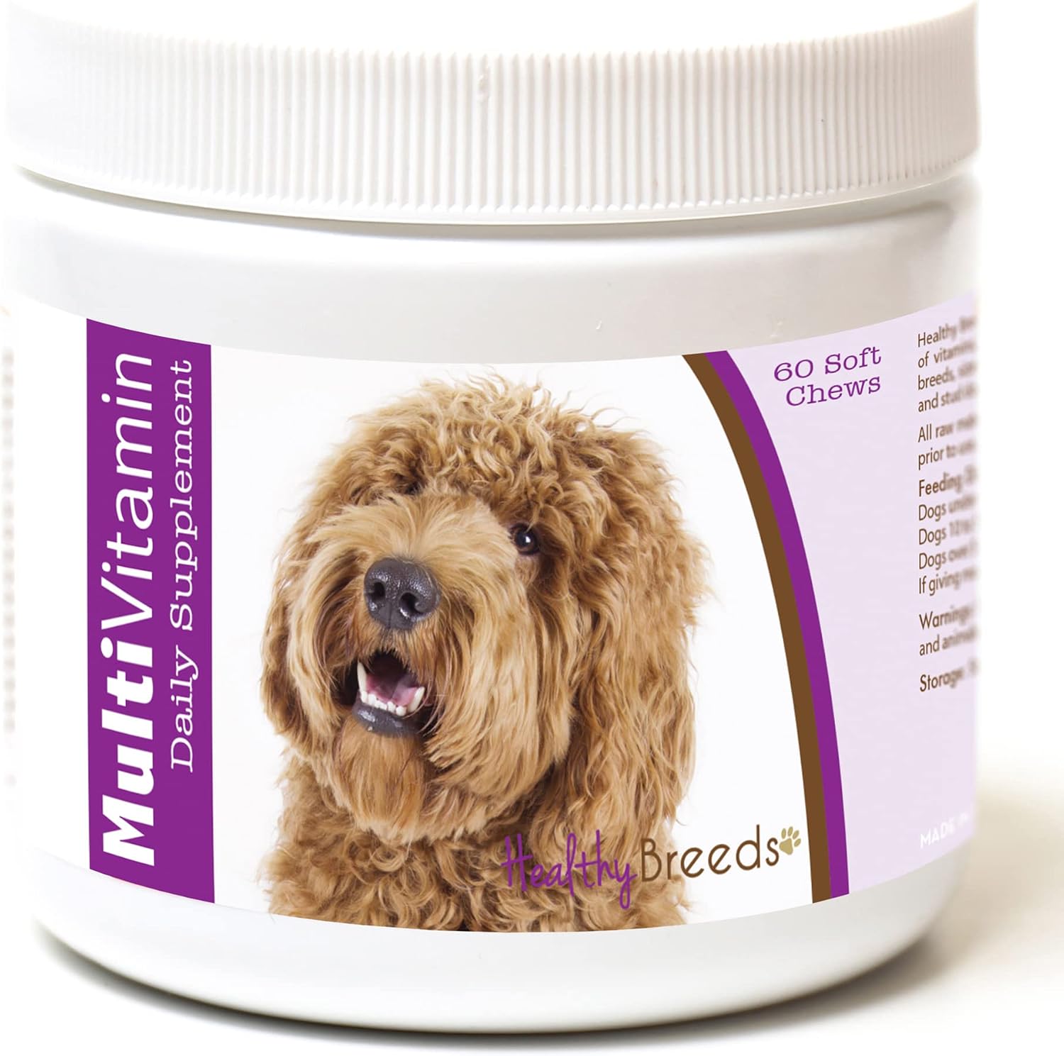 Healthy Breeds Multivitamínico para Perros Labradoodle - Masticables Suaves (60 unidades)