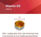 PROTOCOL FOR LIFE BALANCE Vitamin D3 1,000 IU - Immune Support, Strong Bones & Teeth - 120 Softgels