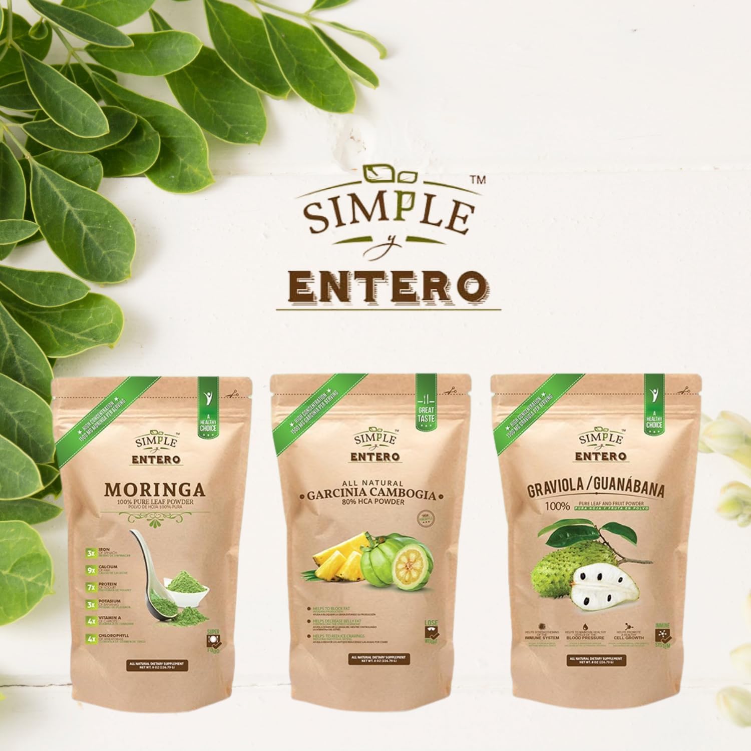 Graviola (Guánábana) en Polvo 100% Pura - Hoja y Fruta - 227 g (8 oz)
