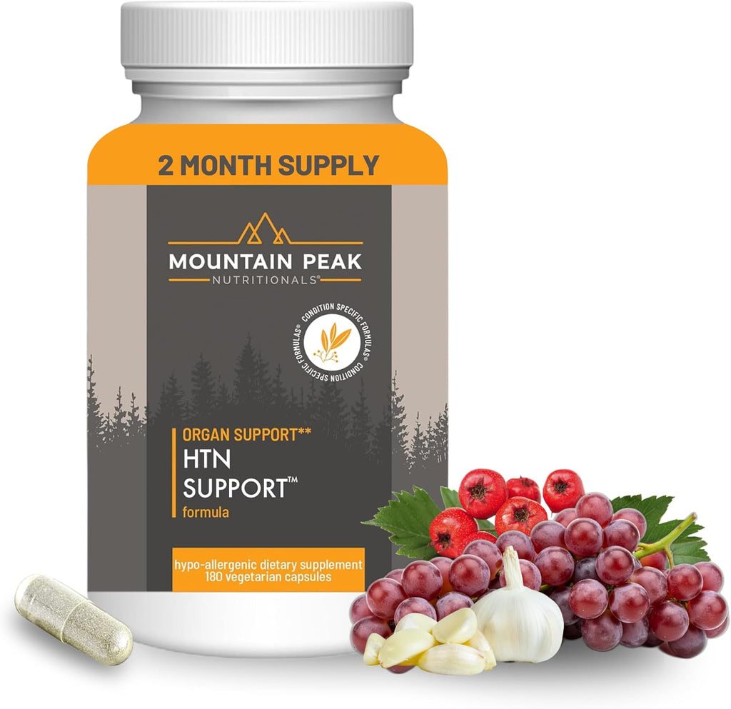 Mountain Peak Nutritionals HTN Support - Suplemento para la salud del corazón y circulación (90 cápsulas)
