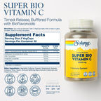 Solaray Super Bio Vitamina C Tamponada 1000mg – Liberación en Dos Fases con Bioflavonoides, 100 Cápsulas Veganas