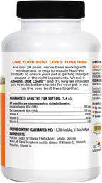 Nutri-Vet Aceite de Pescado para Perros - Suplemento Omega 3 con EPA y DHA, 100 Cápsulas Blandas