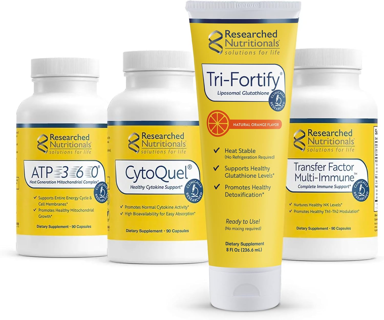 Foundation Kit de Researched Nutritionals: 4 Suplementos Esenciales