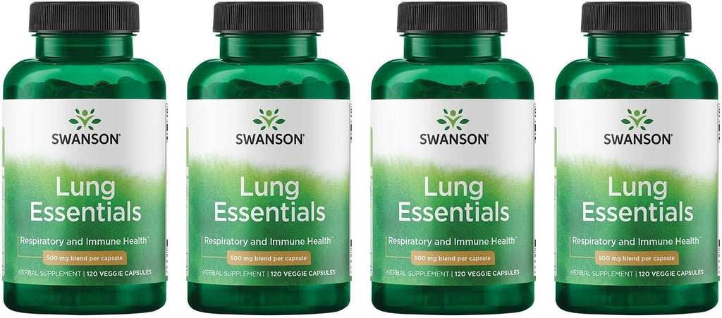 Swanson Lung Essentials 500 mg - 120 Cápsulas Veganas (Pack de 4)