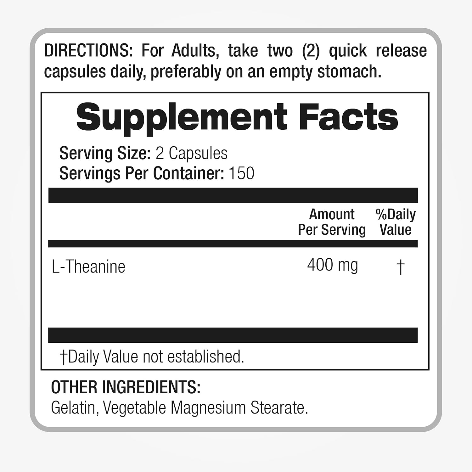 FITO MEDIC'S Lab L-Teanina 400 mg, 300 Cápsulas