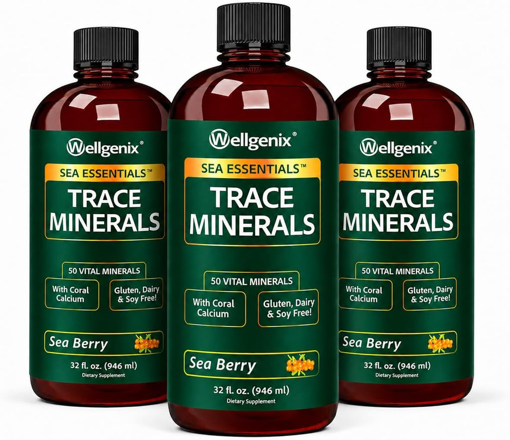 Wellgenix Sea Essentials Minerales Líquidos Traza con Calcio de Coral, 946 ml