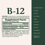 Nature's Bounty Vitamina B12 5000mcg – 40 Comprimidos de Disolución Rápida