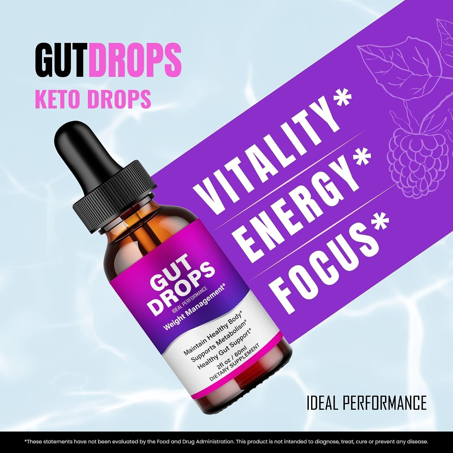 Gut Drops - Complemento Alimenticio Líquido Natural, Máxima Potencia (1 Envase)