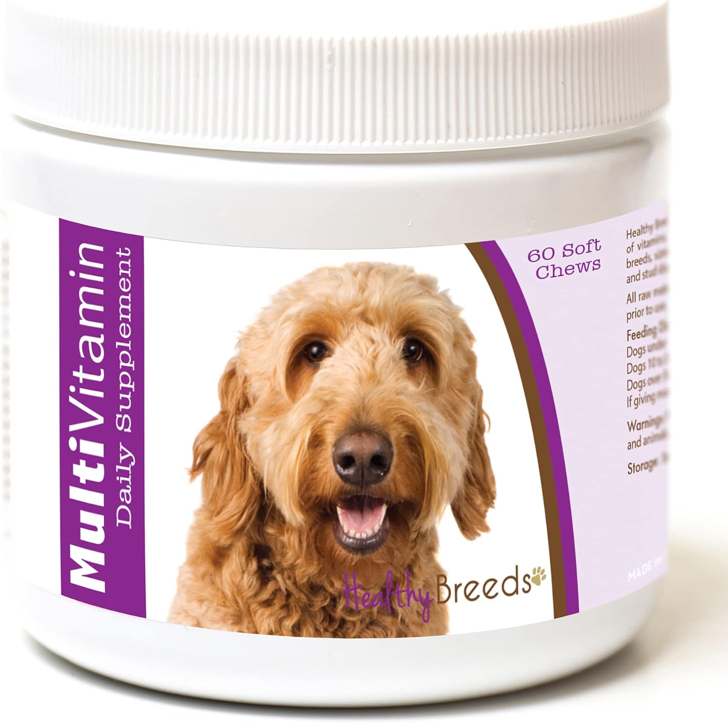 Healthy Breeds Goldendoodle Multivitamin for Dogs - Veterinarian Recommended Daily Supplement - Bacon Flavored - 60 Soft Chews