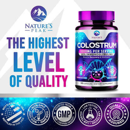 Nature's Peak Calostro Bovino 1000mg con 20% IgG - 60 Cápsulas – Image 4