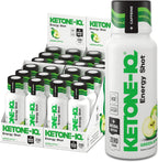 Ketone-IQ +Caffeine Performance Energy Shots – Energía Limpia para Enfoque y Resistencia, 5g Cetonas, 100mg Cafeína de Té Verde, Vitaminas B, 24 unidades (Melocotón)