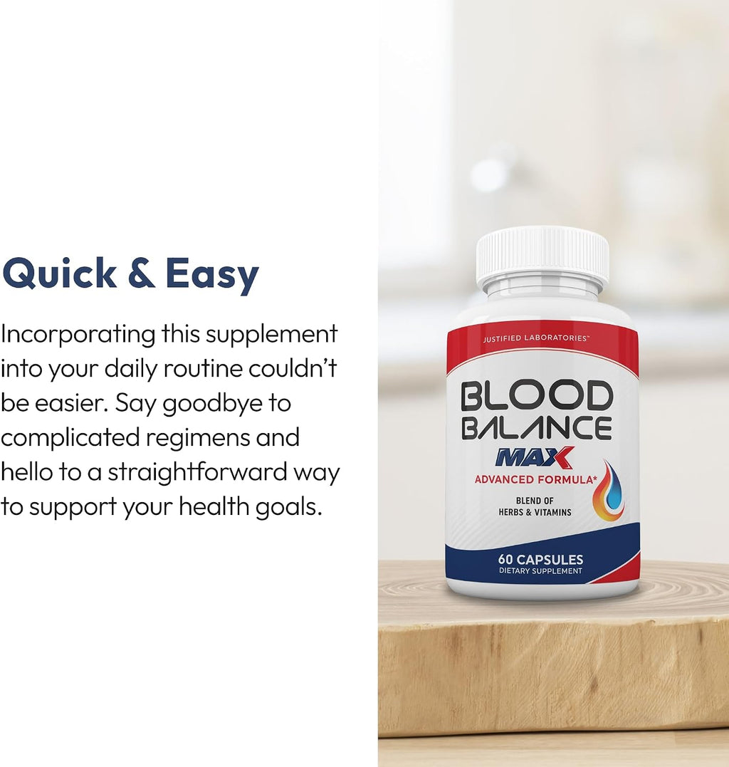 Justified Laboratories Blood Balance Max - 60 Cápsulas (Pack de 3) - Fórmula de Apoyo Circulatorio Avanzado con Hierbas y Vitaminas