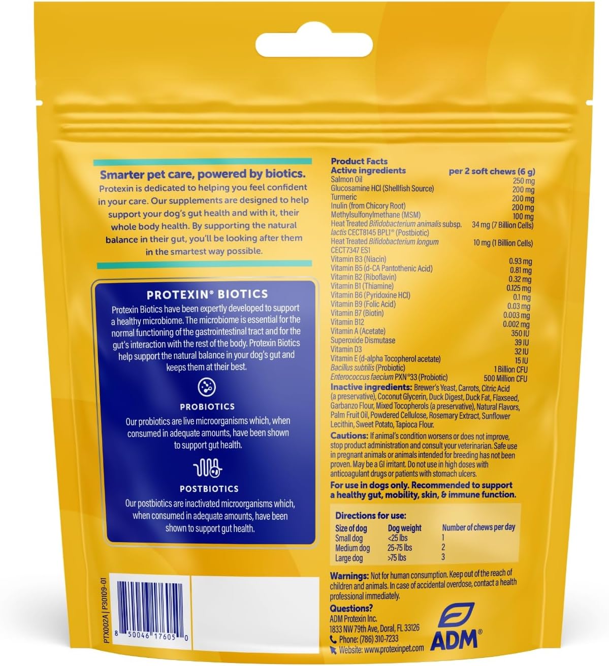 Protexin Daily Care Gut+ Wellness - 60 masticables sabor pato y zanahoria para perros