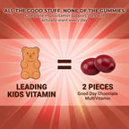 Good Day Chocolate Multivitamínico Completo para Niños – Suplemento Diario con Vitaminas A, B6, B12, C, D, E, Folato y Biotina, Chocolate de Comercio Justo y Sin OGM, 50 Piezas