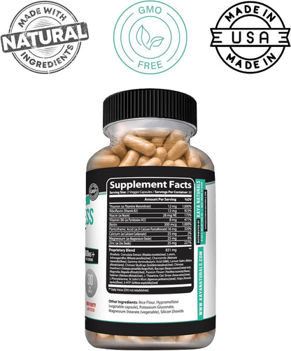 Kaya Naturals - Suplemento de Estrés Natural – Niacina (vitamina B3): Contribuye al funcionamiento normal del – Image 3