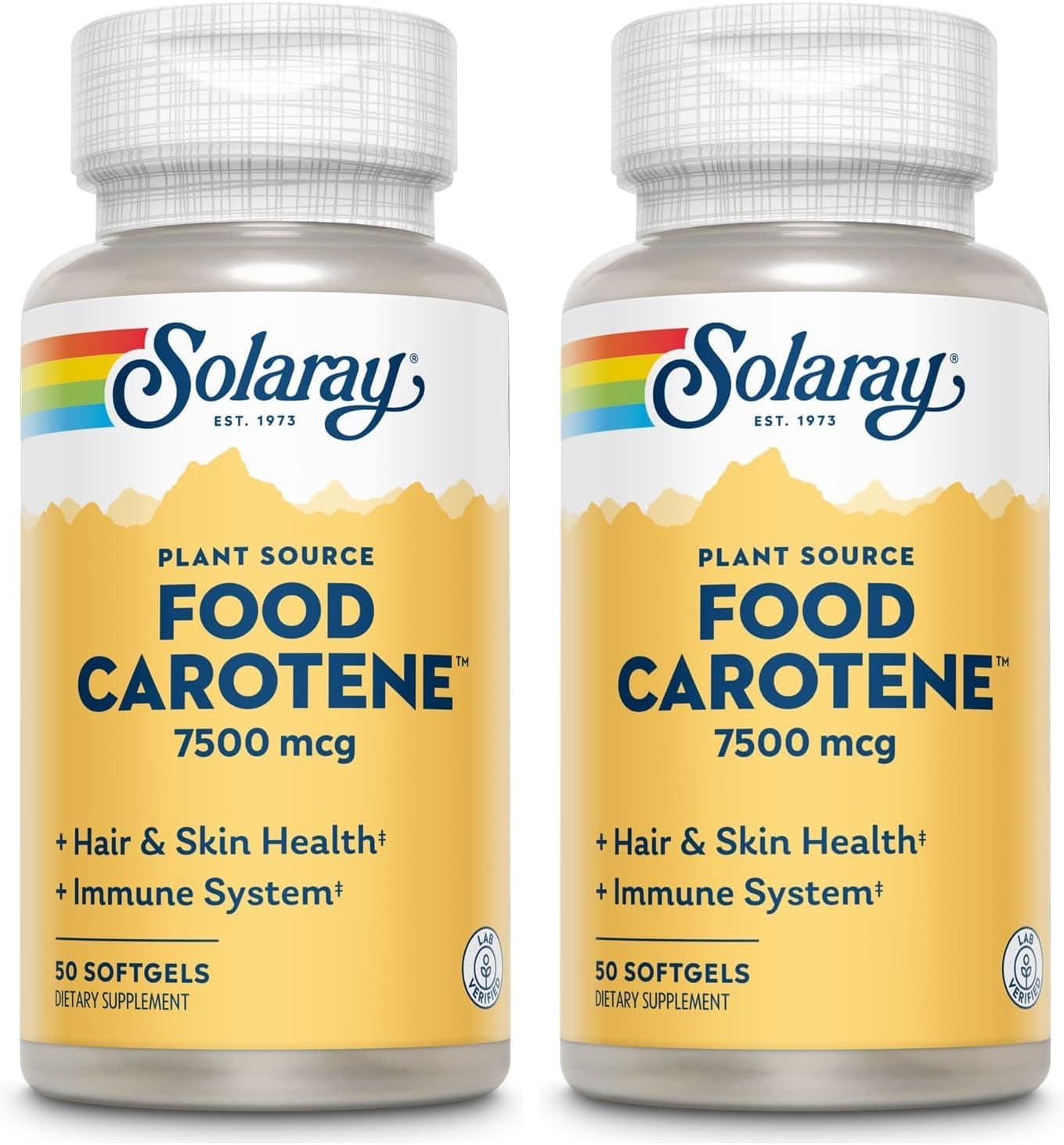 Solaray Food Carotene - Beta Caroteno 25000 UI, 100 Cápsulas Blandas