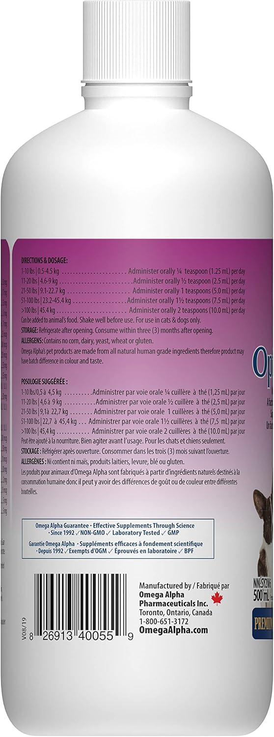 Omega Alpha - OptiPet Multi - Multivitamínico para Perros y Gatos - 500ml