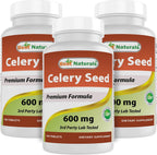 Best Naturals Semilla de Apio 600 mg, 180 Comprimidos (Paquete de 3)