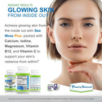 Power By Naturals Sea Moss Plus – Cápsulas Orgánicas de Musgo de Mar Irlandés con Bladderwrack y Raíz de Bardana – 120 Cápsulas (Suministro para 2 Meses)