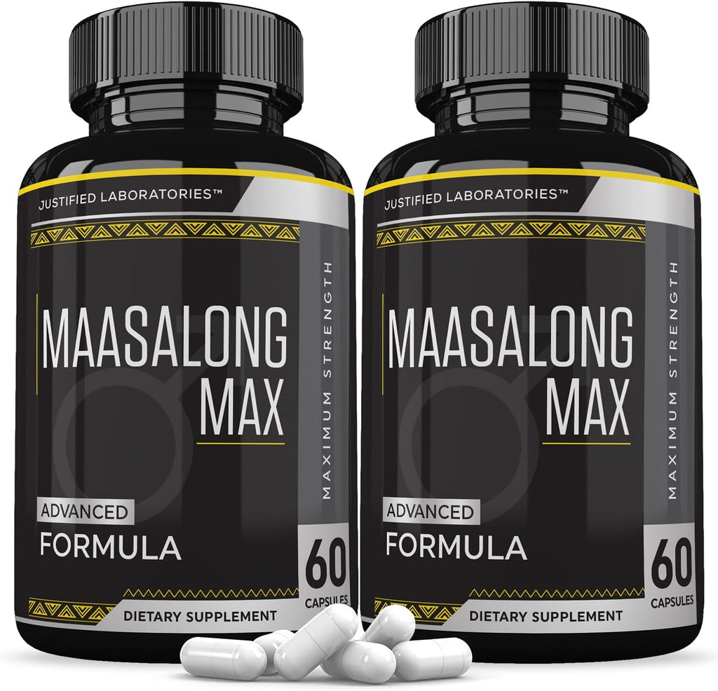 Maasalong Max 1600MG Fórmula Avanzada para la Salud Masculina (2 Paquetes, 120 Cápsulas)