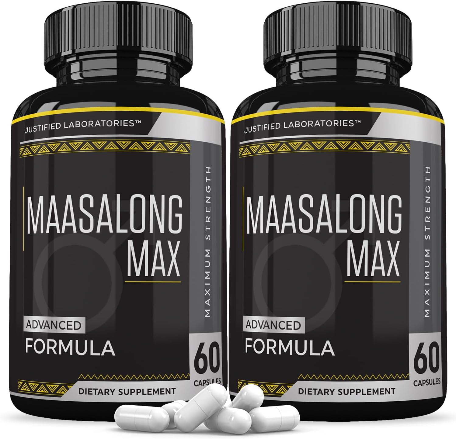 Maasalong Max 1600MG Fórmula Avanzada para la Salud Masculina (2 Paquetes, 120 Cápsulas)