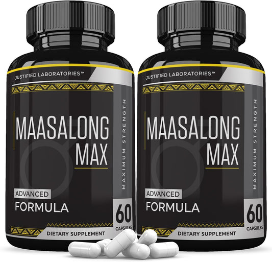 Maasalong Max 1600MG Fórmula Avanzada para la Salud Masculina (2 Paquetes, 120 Cápsulas)